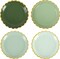 24 Pcs Sage Green Scalloped Party Plates St Patricks Day Gold Foil Paper Plates Disposable 9inch Gradient Serving Plates for Birthday Wedding Bridal Baby Shower Party Supplies